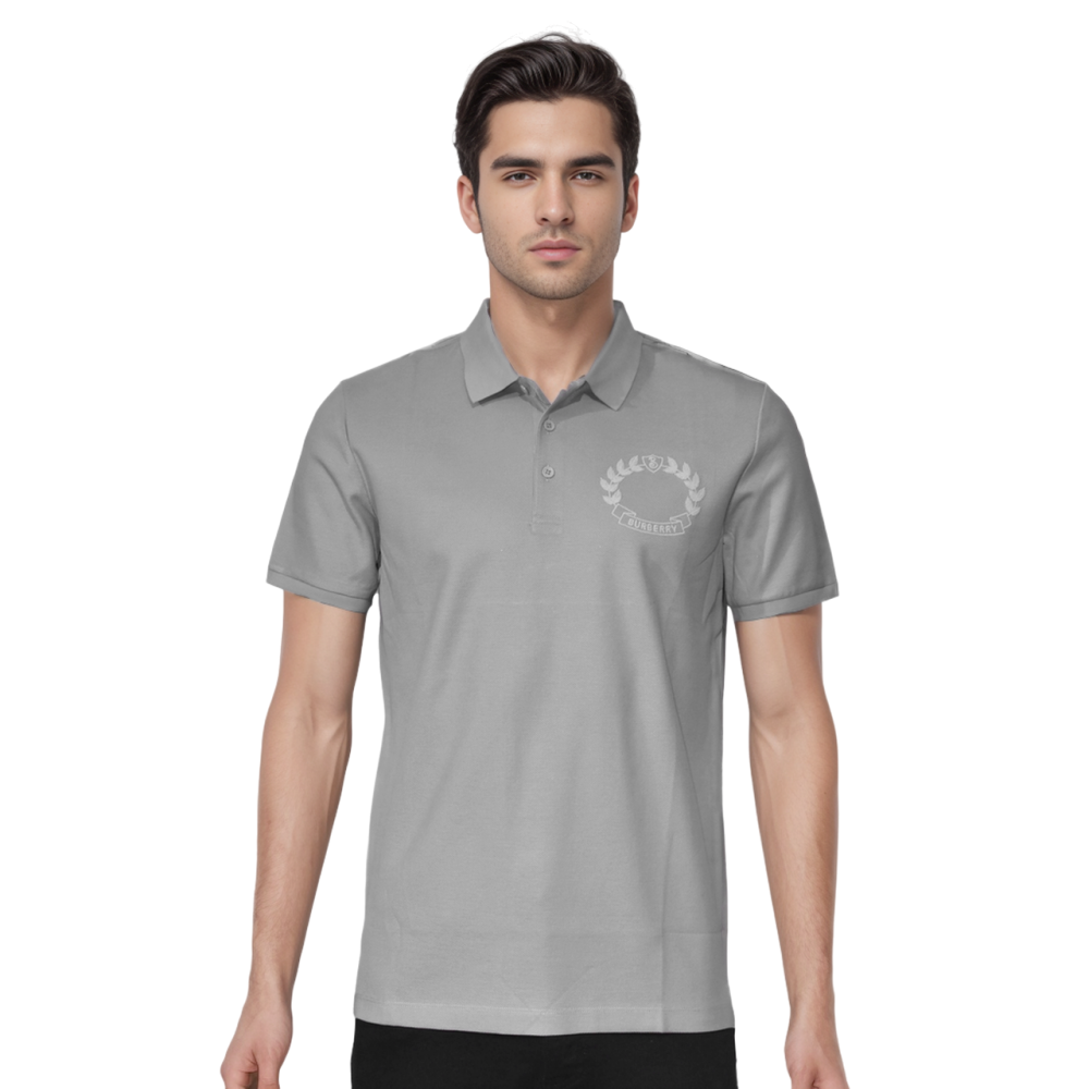 Burberry Grey Premium Quality Polo Luxury T-shirt-thumb-0