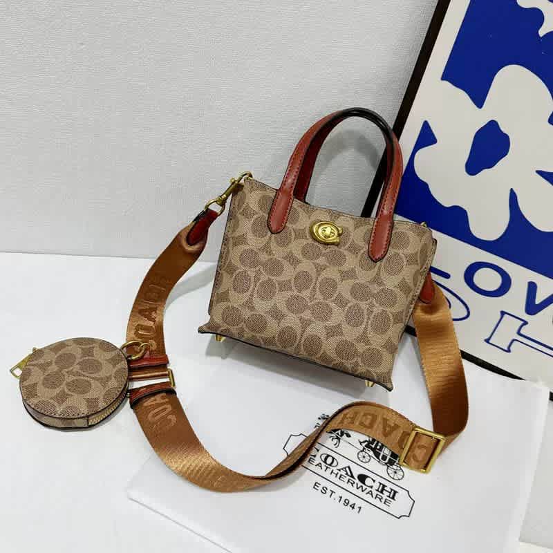 Coach Willow Pochette 18 Brown Crossbody Bag-thumb-0