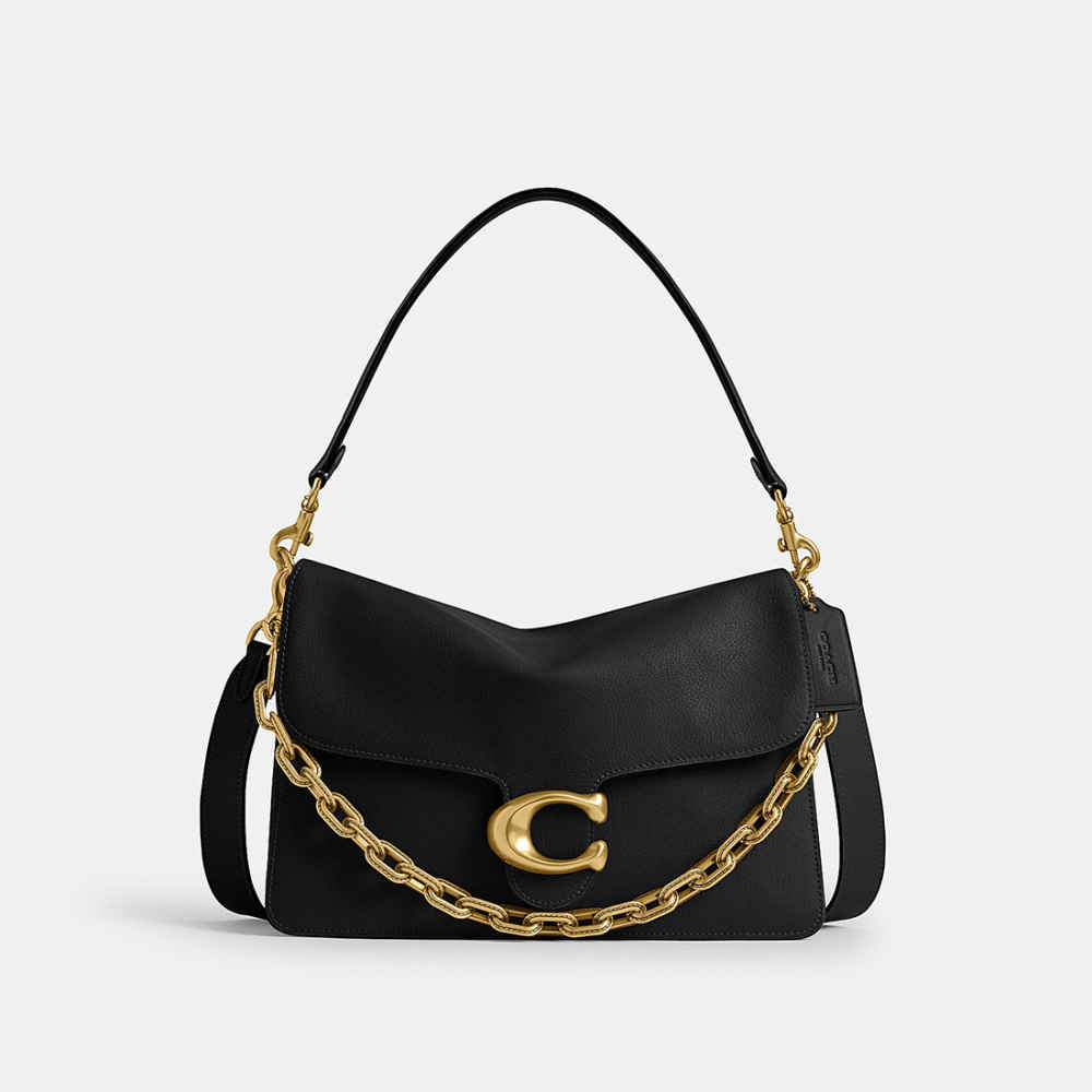 Coach Chain Tabby Black Shoulder Bag-thumb-0