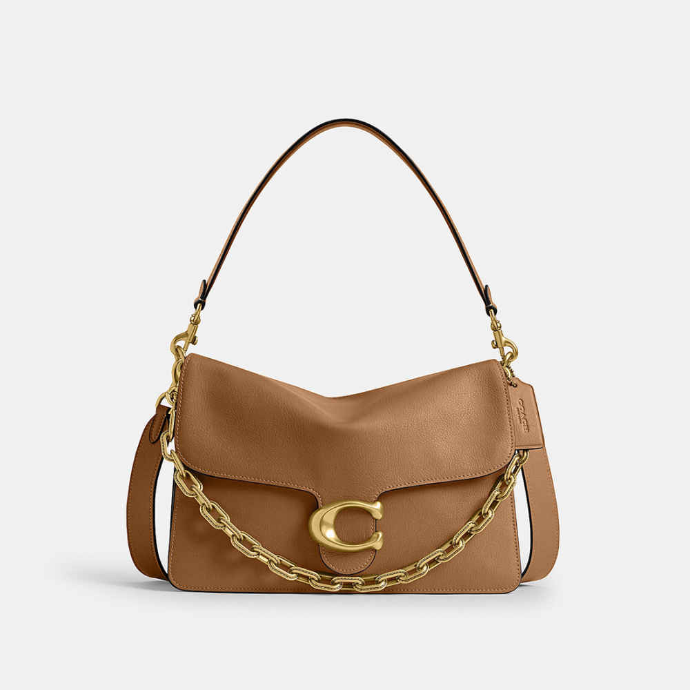 Coach Chain Tabby Brown Shoulder Bag-thumb-0