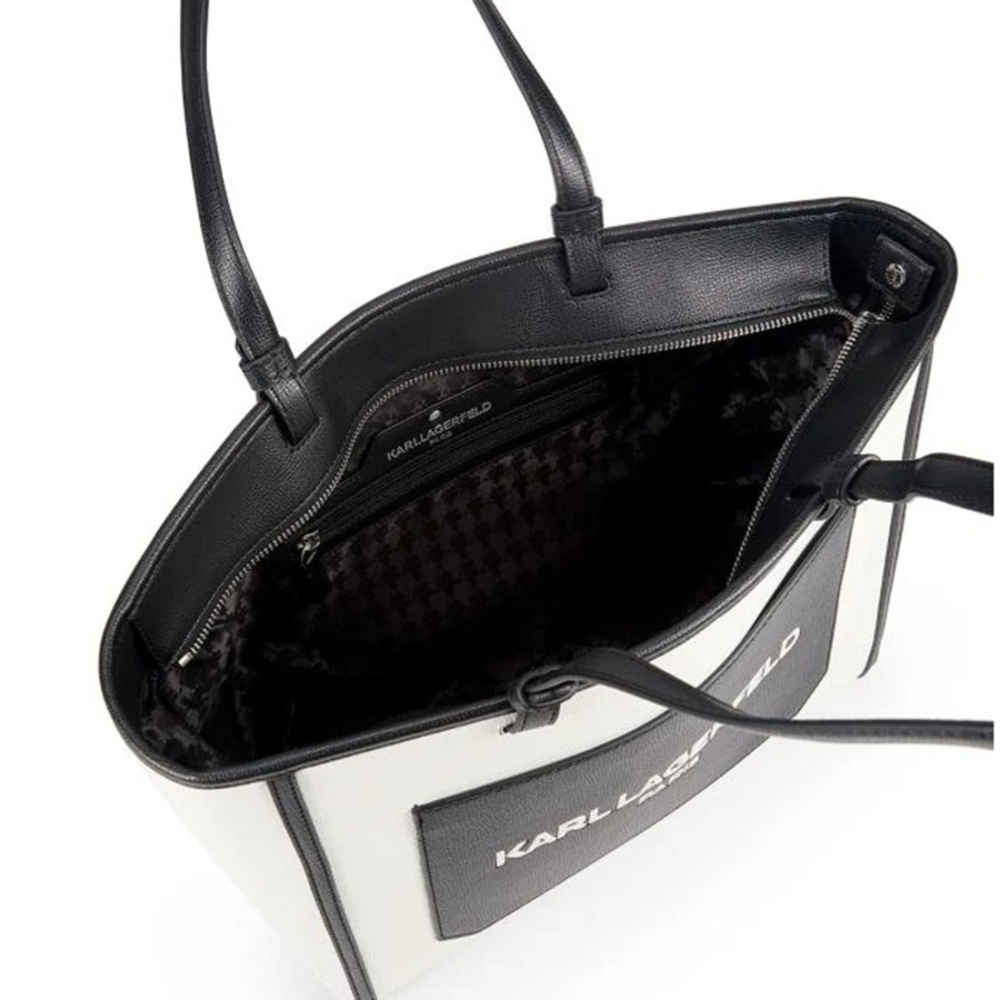 Karl Lagerfeld Paris Maybelle Logo  White Tote Bag-2