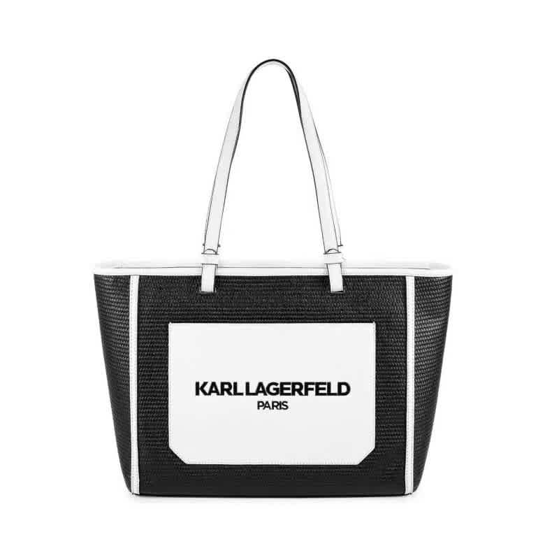 Karl Lagerfeld Paris Maybelle Logo Black Tote Bag-thumb-0
