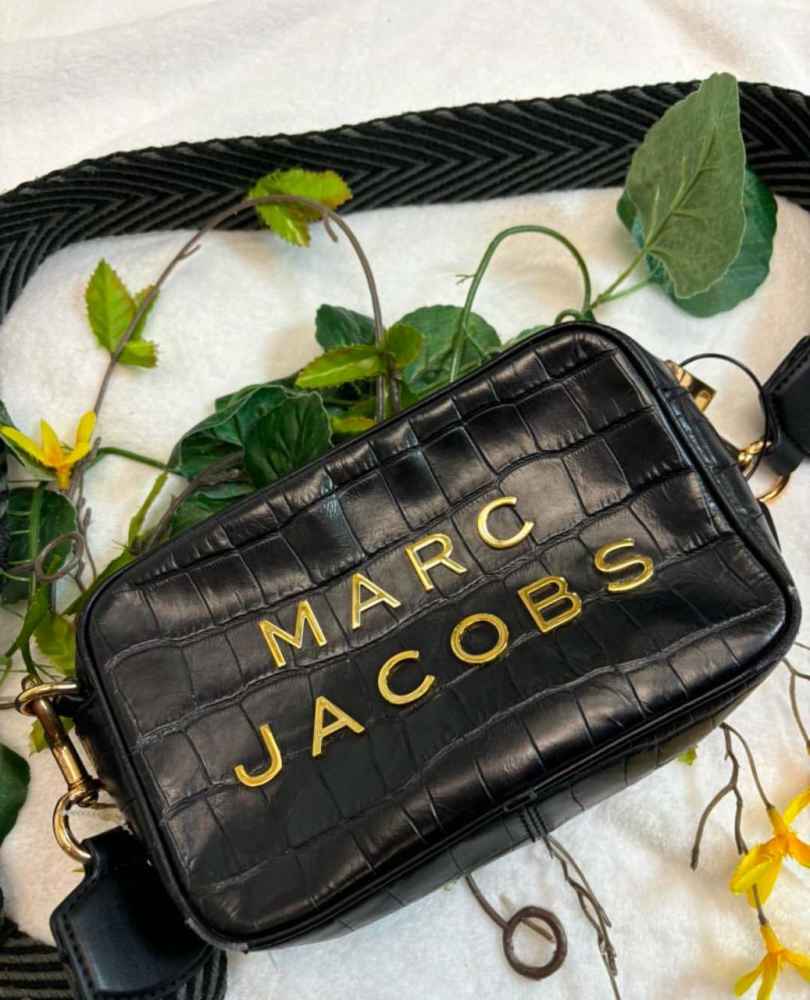 Marc Jacobs Croco Print Flash Black Crossbody Bag-thumb-0