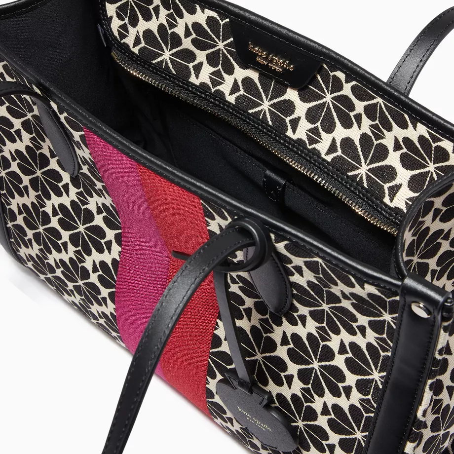 Kate Spade Flower Jacquard Stripe Tote Bag-4