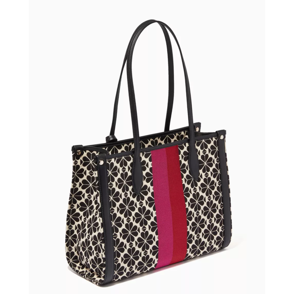 Kate Spade Flower Jacquard Stripe Tote Bag-1