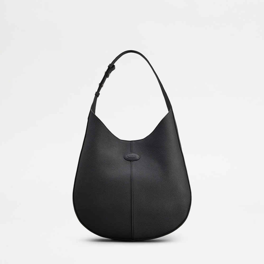 Tod's Di Leather Small Black Hobo Bag-thumb-0