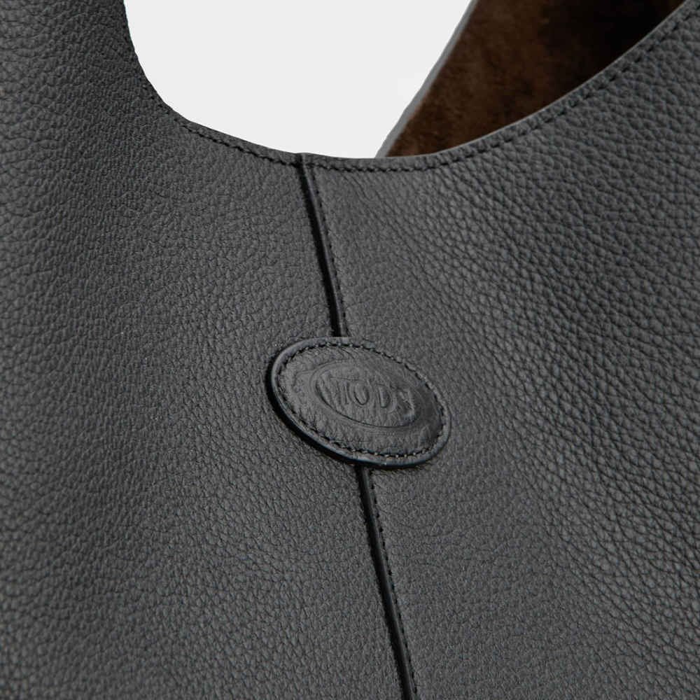 Tod's Di Leather Small Black Hobo Bag-thumb-3