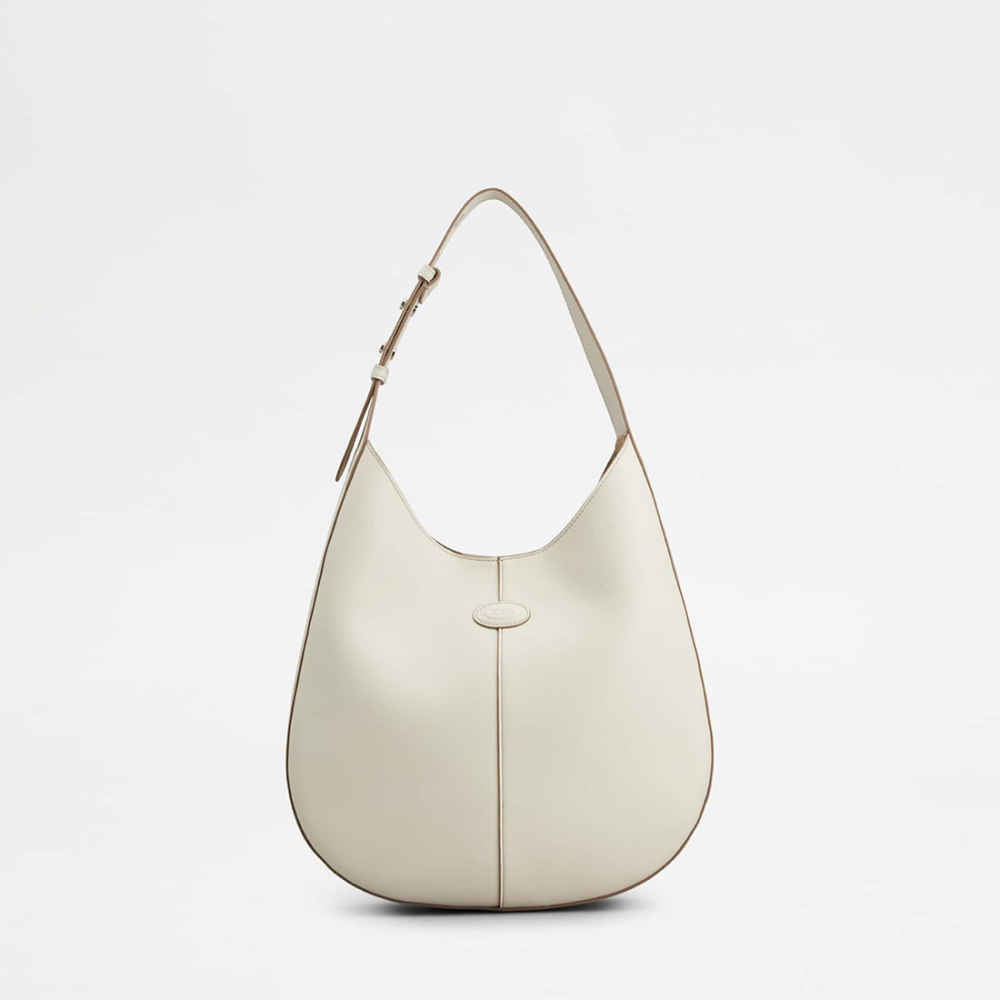 Tod's Di Leather Small White Hobo Bag-thumb-0