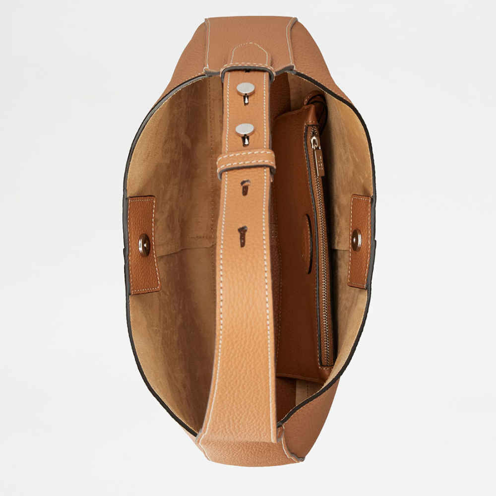 Tod's Di Leather Small Brown Hobo Bag-thumb-2