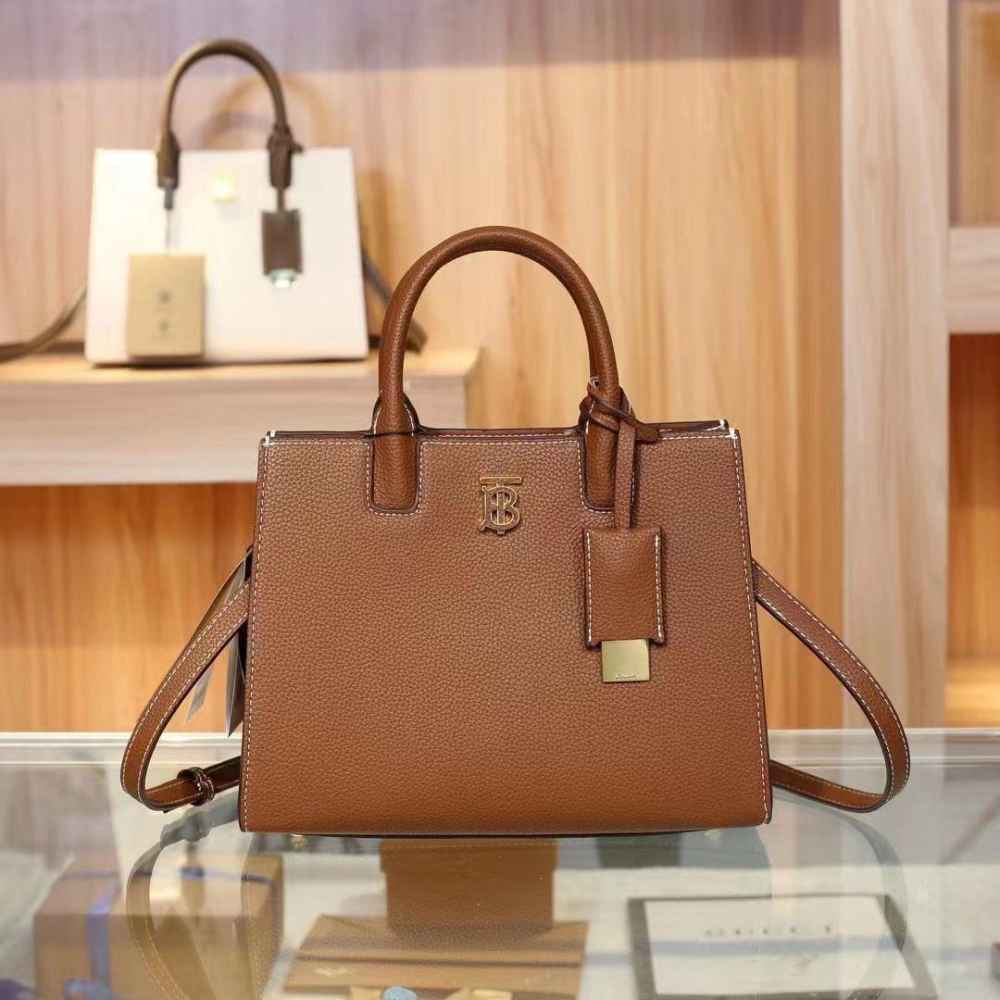 Burberry `tb` Brown mini tote Bag-thumb-0