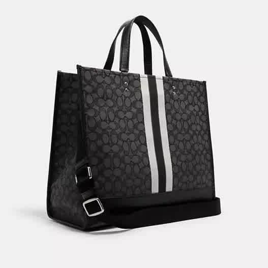 Coach Dempsey Tote Bag 40 In Signature Jacquard With Stripe And Coach Patch-1
