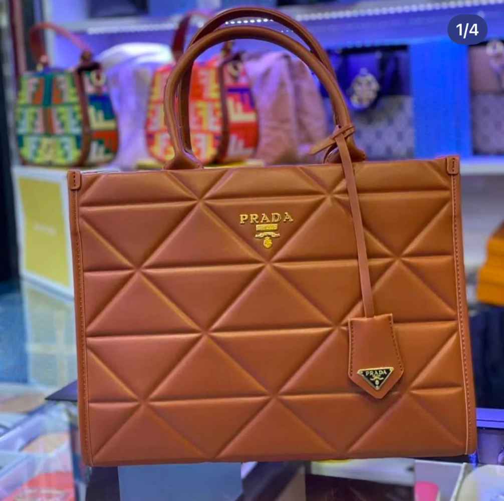 Prada Symbole Bag Large Brown Leather Bag-thumb-0