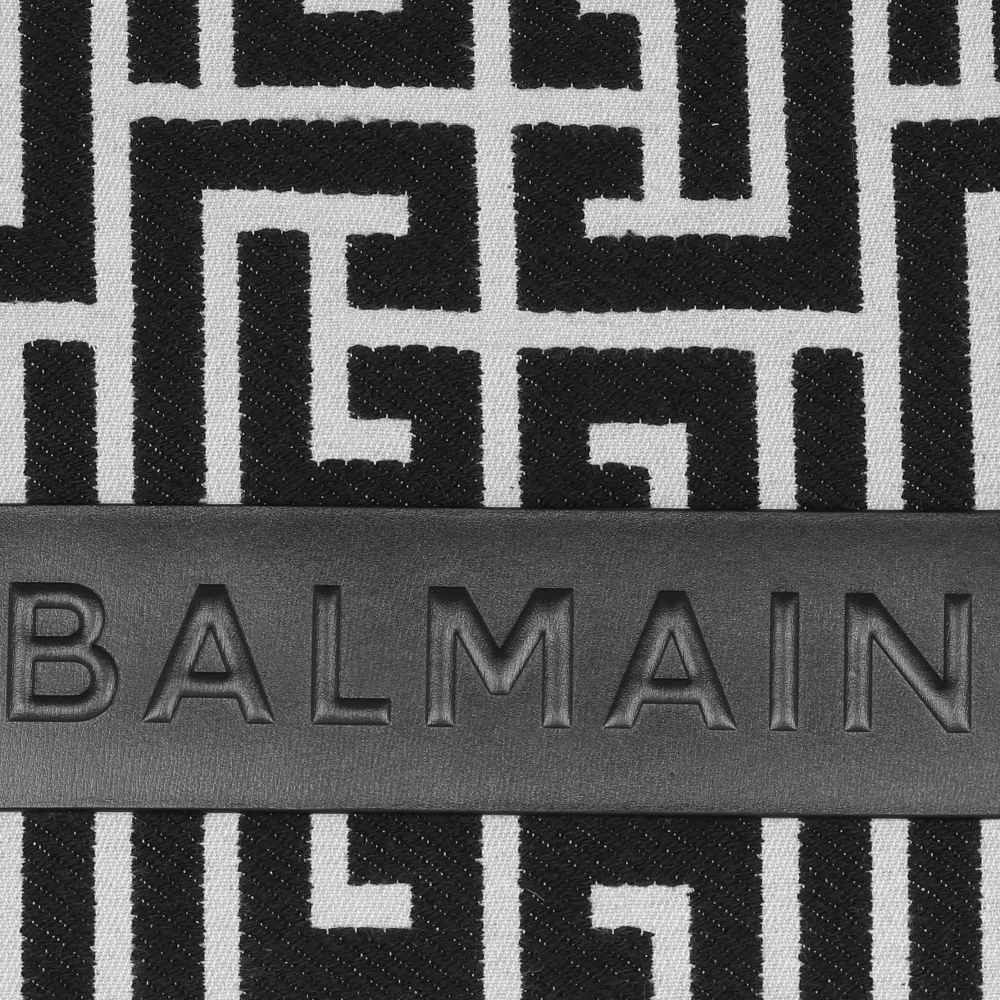 Balmain B-Army 42 monogram jacquard and leather Tote bag-3