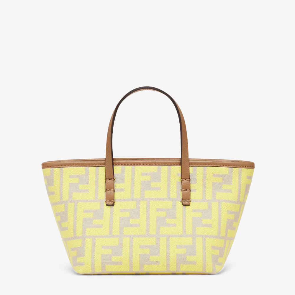 Fendi Mini Jacquard Bag with FF Print in Yellow-thumb-0