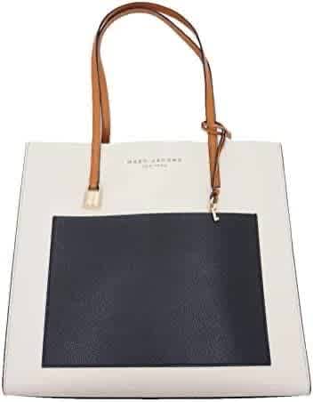 Marc Jacobs Women's Grind Colorblock White Leather Tote Bag-thumb-1