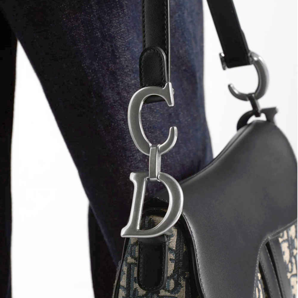 Christian Dior Black Oblique Canvas Mini Dior Saddle Bag-6