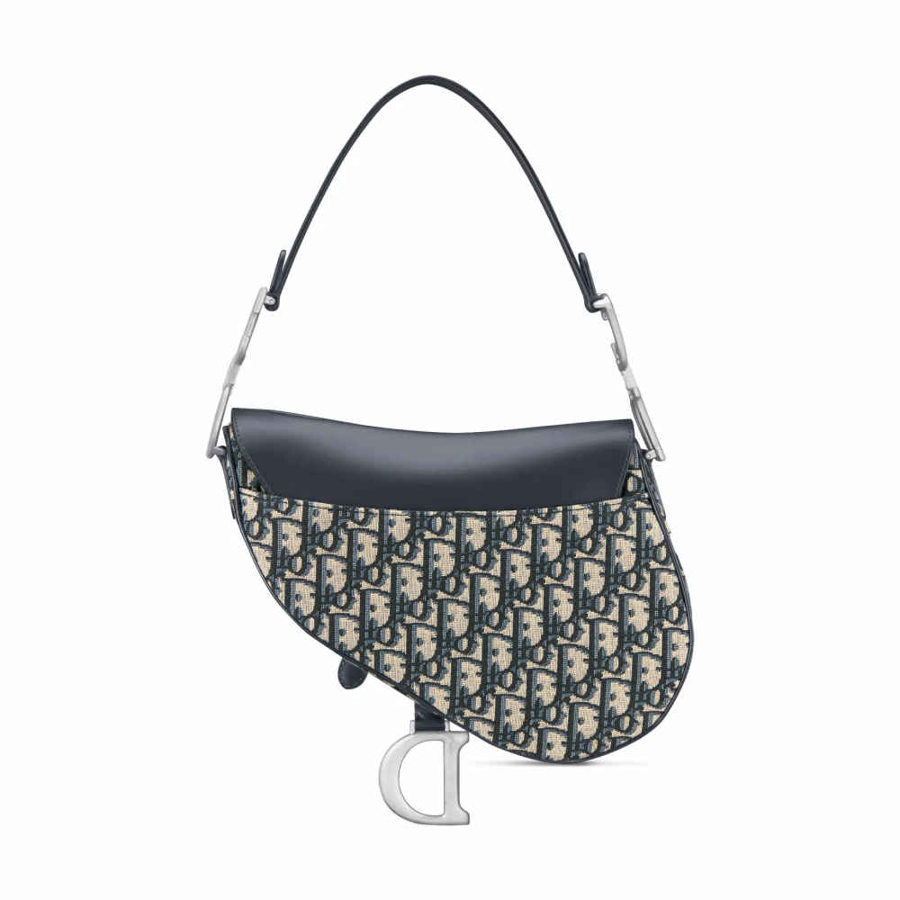 Christian Dior Black Oblique Canvas Mini Dior Saddle Bag-2