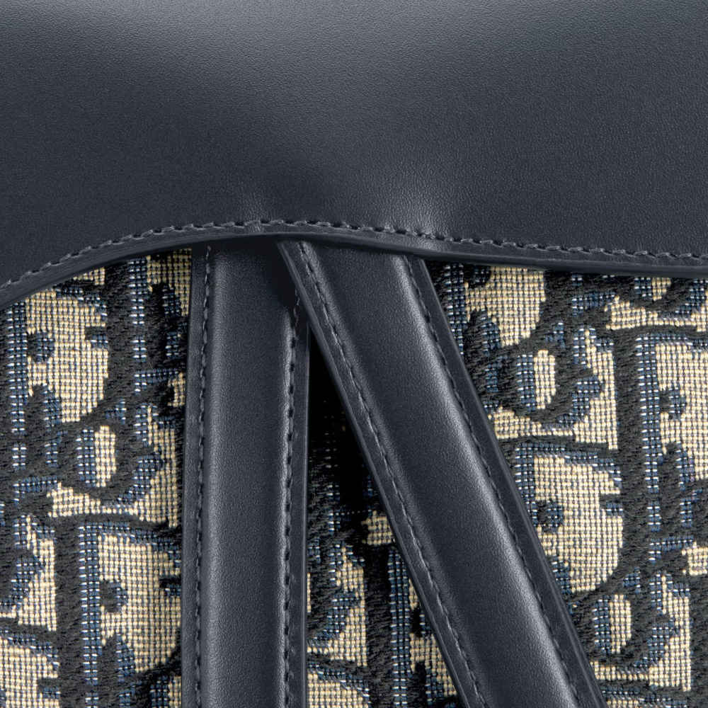 Christian Dior Black Oblique Canvas Mini Dior Saddle Bag-5