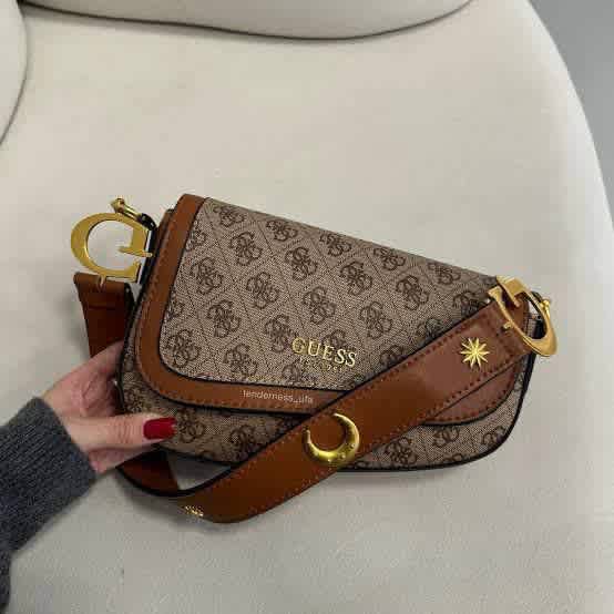 Guess Mocha Multi G Dream Medium Brown Shoulder Bag-thumb-0