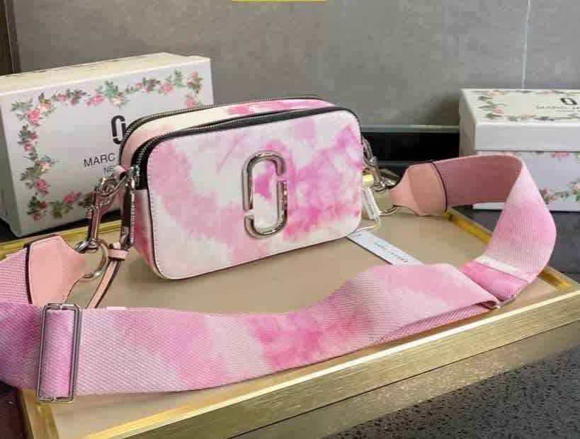 Marc Jacob Snapshot tie-dye Pink leather camera bag-thumb-0