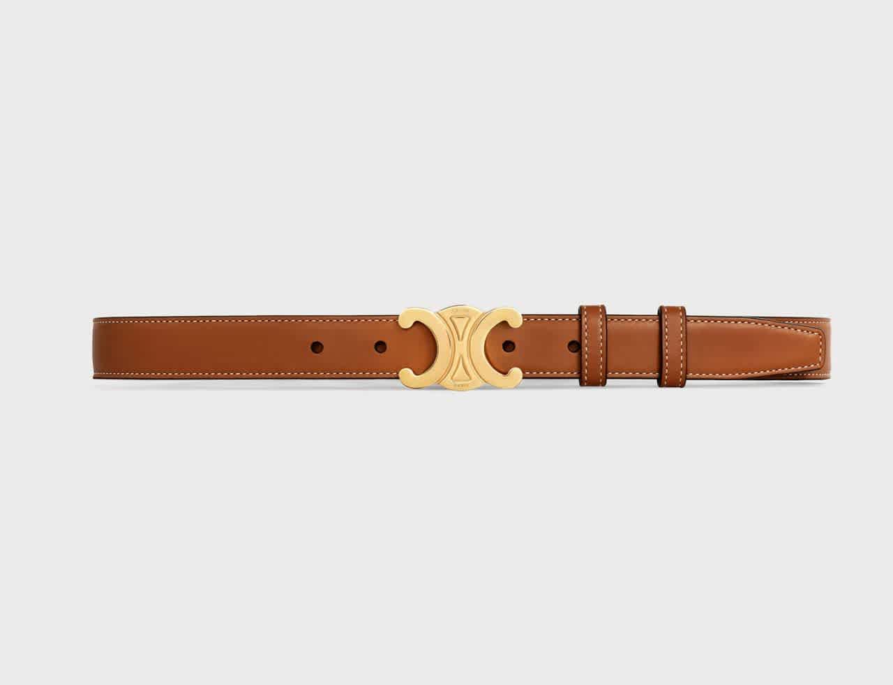 Celine Brown & Golden Premium Quality Belt-thumb-0