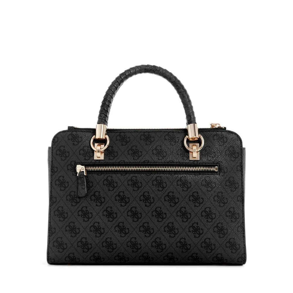 Guess Orlina Logo Society Satchel Black Shoulder Bag-1