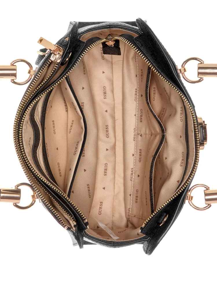 Guess Orlina Logo Society Satchel Black Shoulder Bag-3