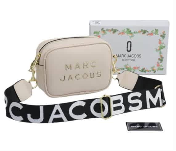 Marc Jacob White Leather Cargo Bag-thumb-0