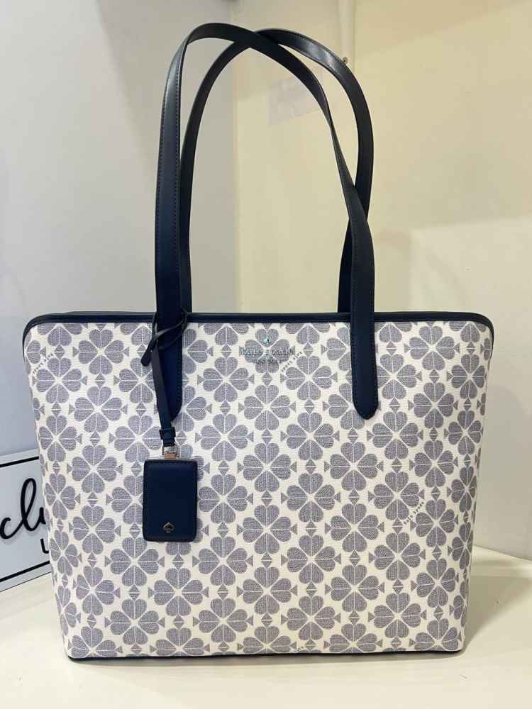 Kate Blue Spade Signature Spade Floral Tote bags-thumb-0