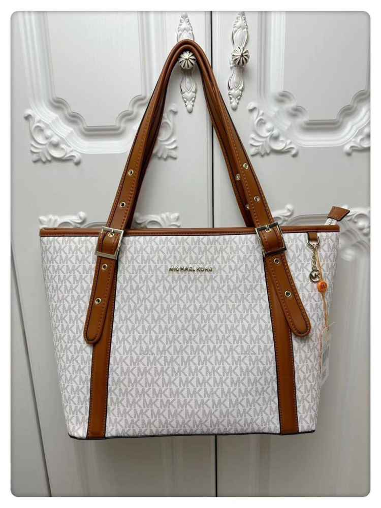 Michael Kors Marilyn Small Saffiano White Leather Crossbody Bag-thumb-0