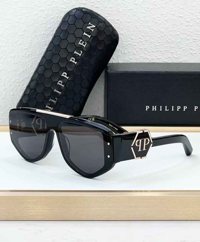Philipp Plein Black & Silver Luxury Sunglasses-thumb-0