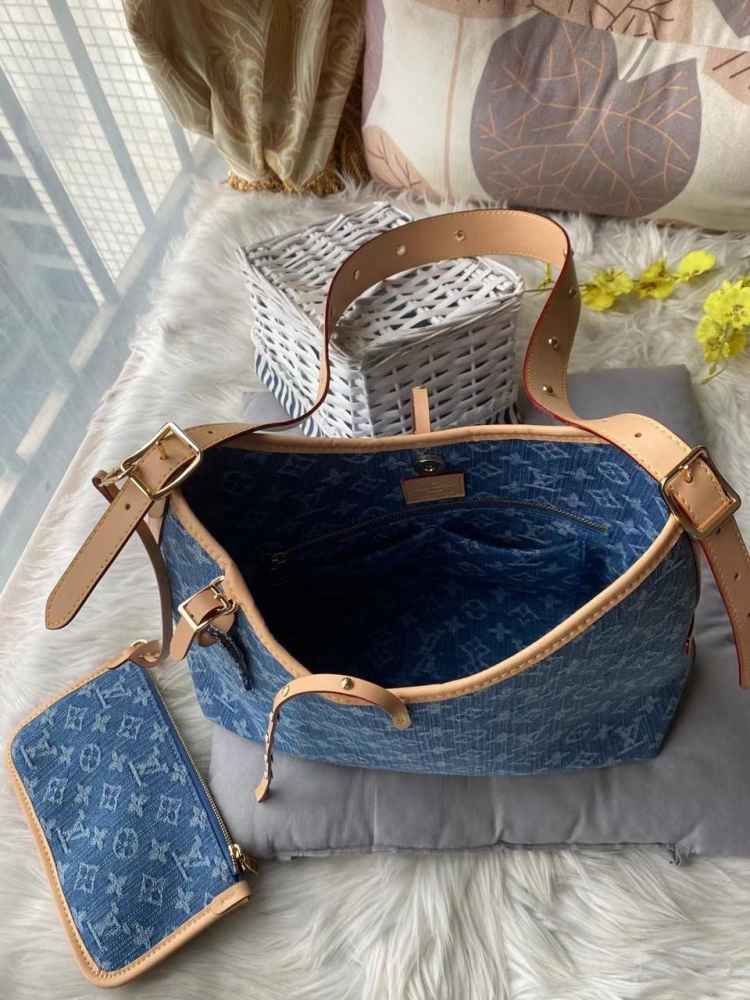 Louis Vuitton Designer Vintage Denim Handbag-1