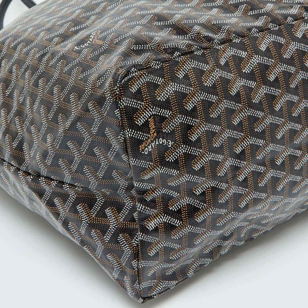 Goyard Black Goyardine Coated Canvas and Leather Saint Louis GM Tote Bag-3