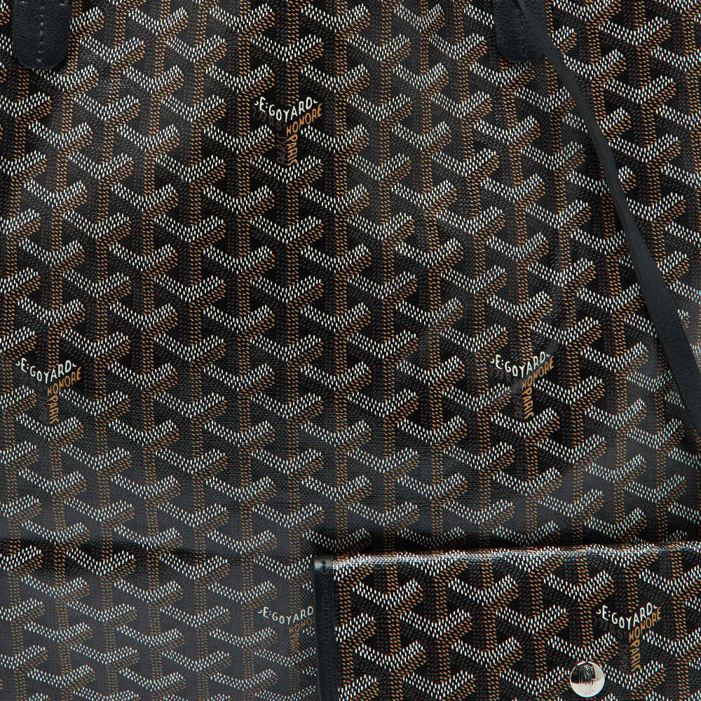 Goyard Black Goyardine Coated Canvas and Leather Saint Louis GM Tote Bag-5
