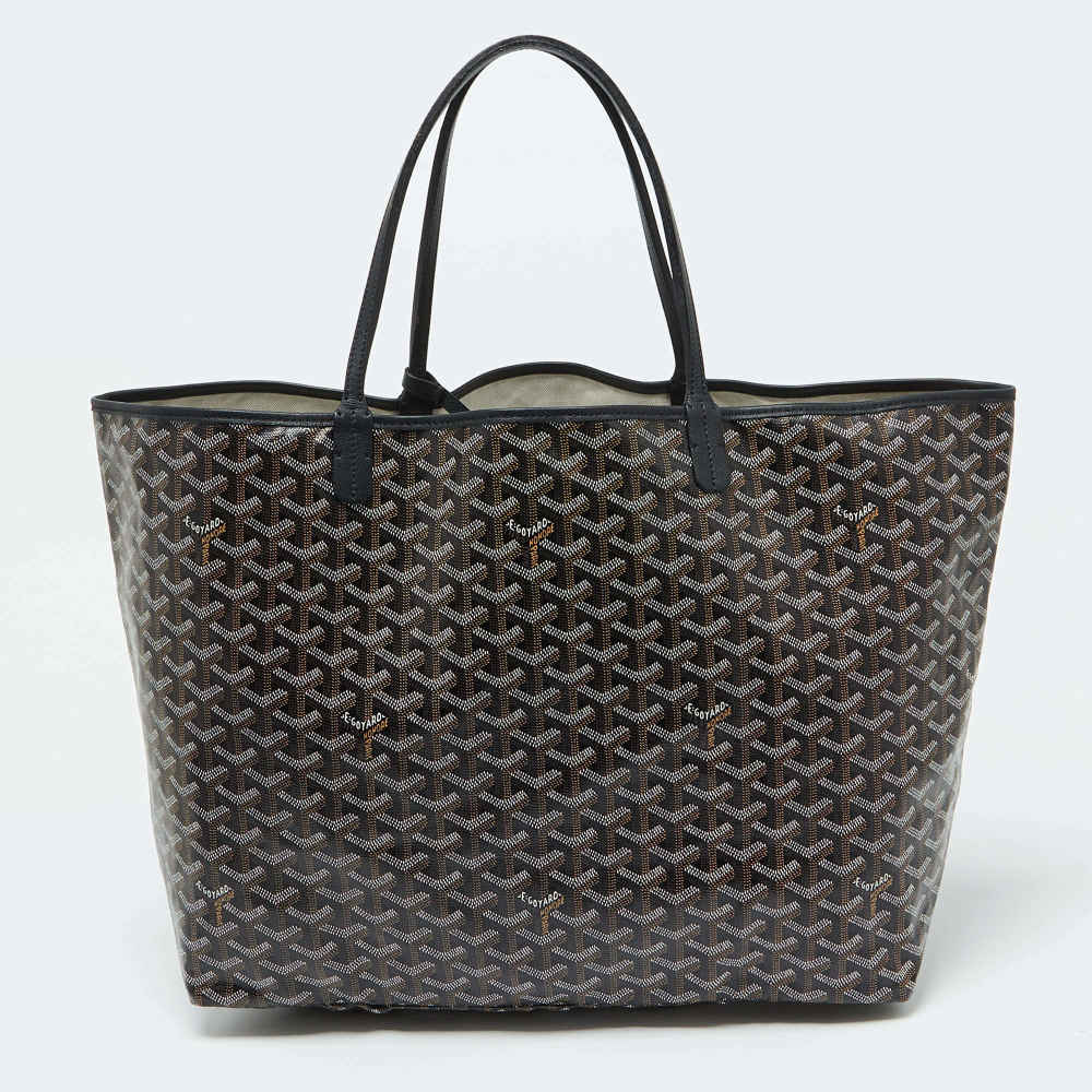 Goyard Black Goyardine Coated Canvas and Leather Saint Louis GM Tote Bag-1