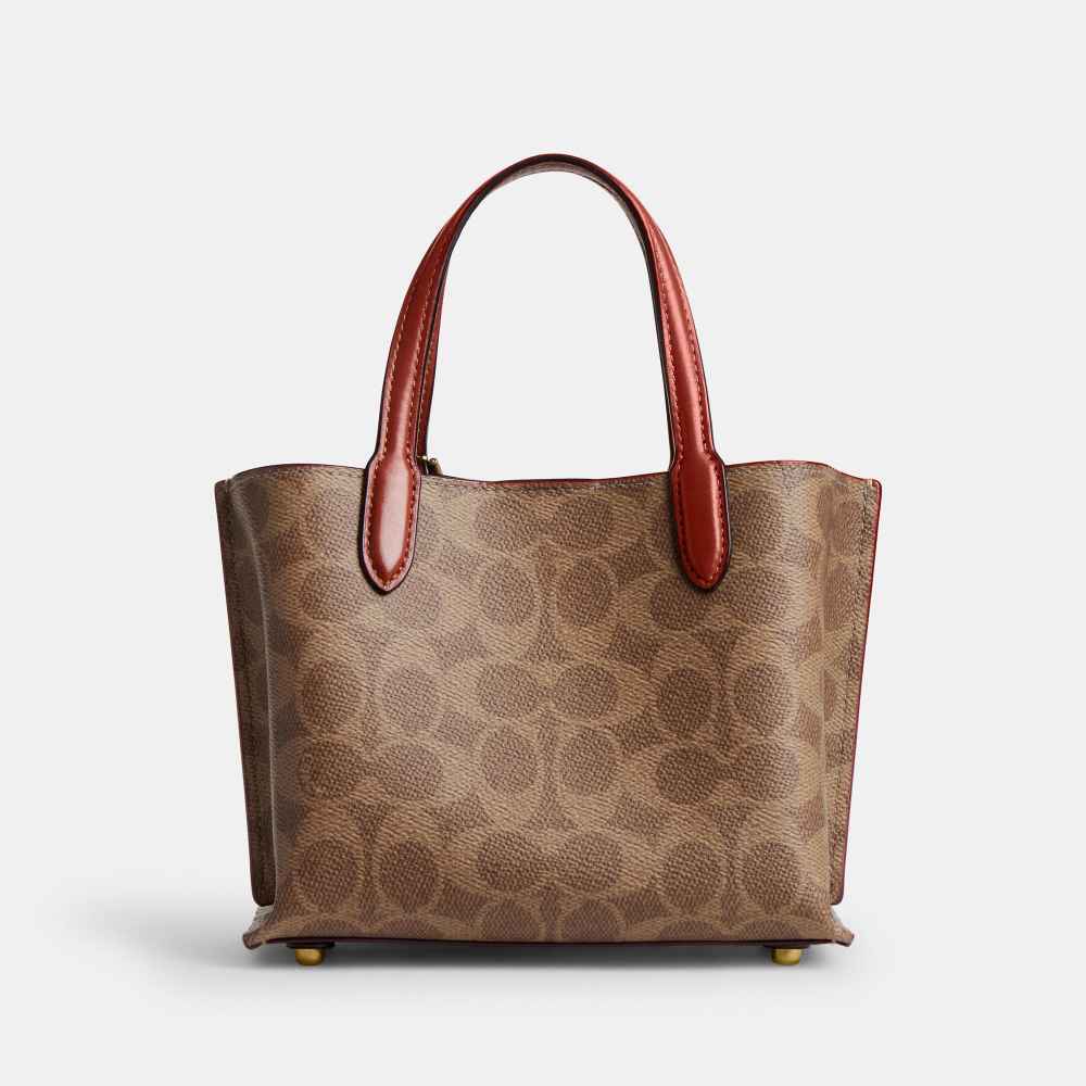 Coach Willow 18 In Signature Canvas Brown Tote Bag-thumb-1