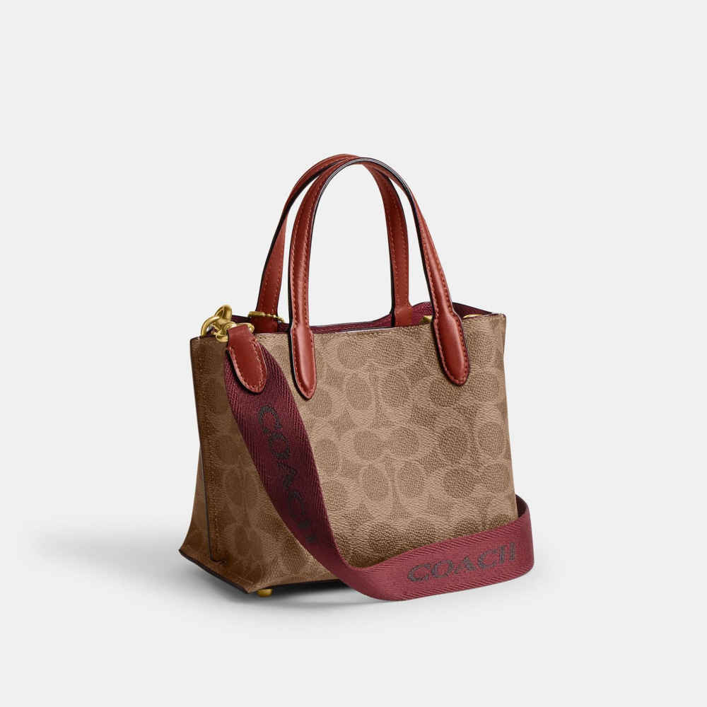 Coach Willow 18 In Signature Canvas Brown Tote Bag-thumb-2