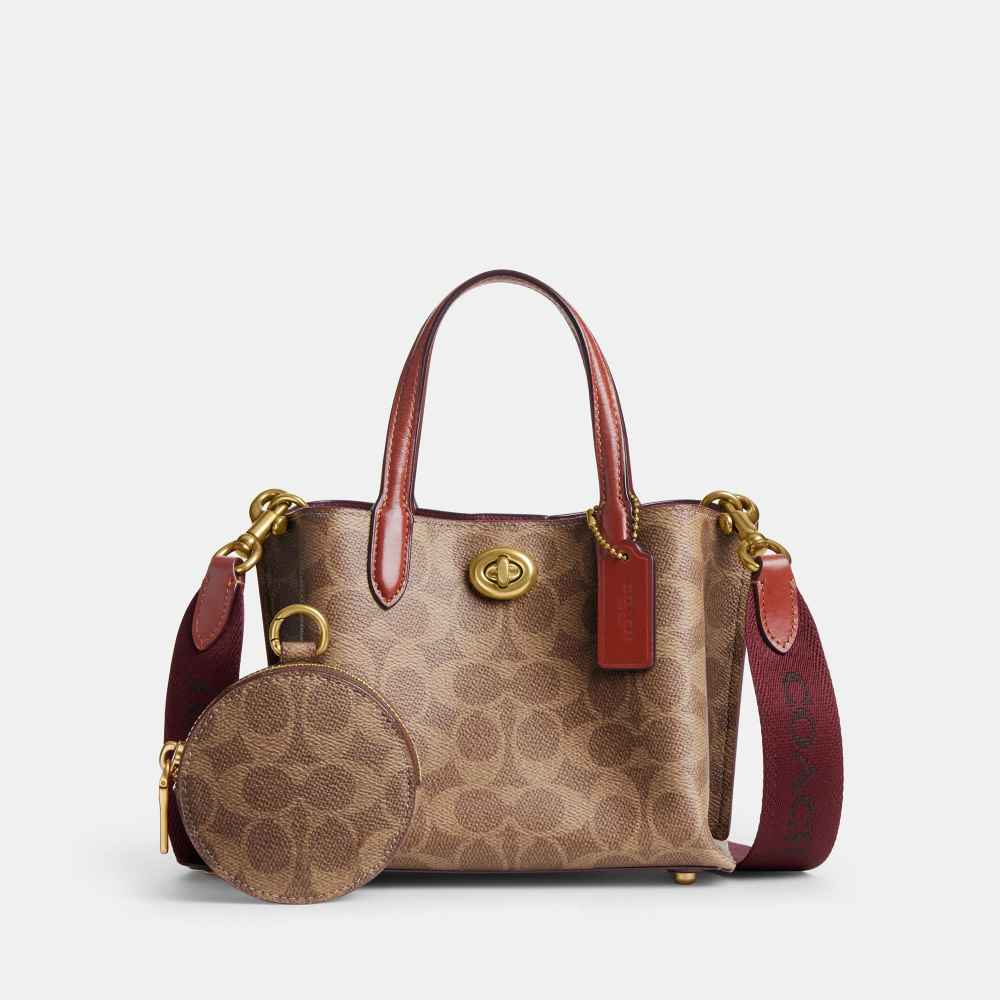 Coach Willow 18 In Signature Canvas Brown Tote Bag-thumb-0
