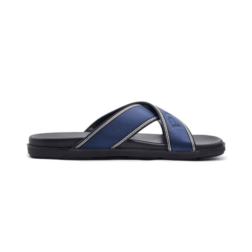 Prada Black/Blue Saffiano leather Crisscross Flip-flops-2