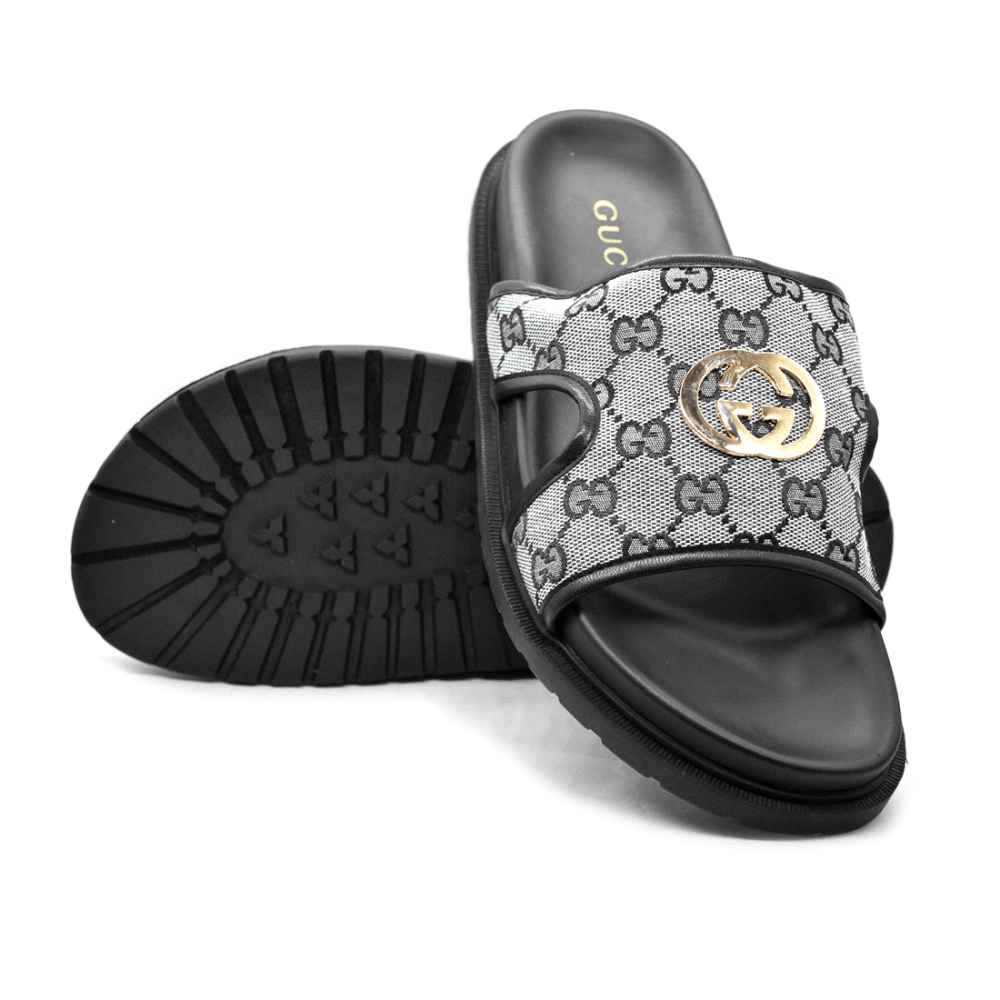 Gucci GG Canvas Grey Mens Flip-flops-5