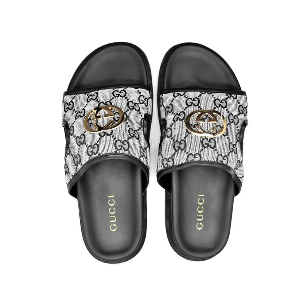 Gucci GG Canvas Grey Mens Flip-flops-4