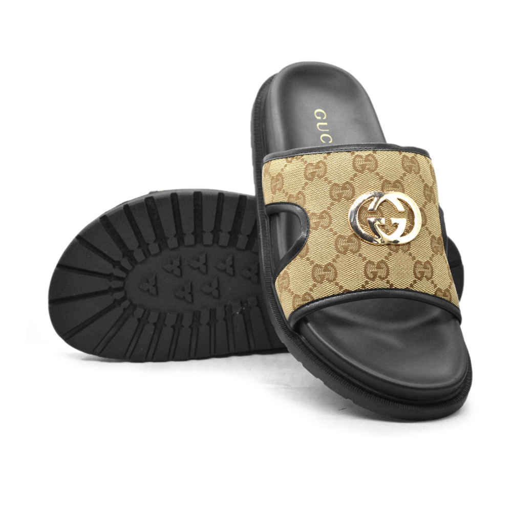 Gucci GG Canvas Brown Mens Flip-flops-thumb-5