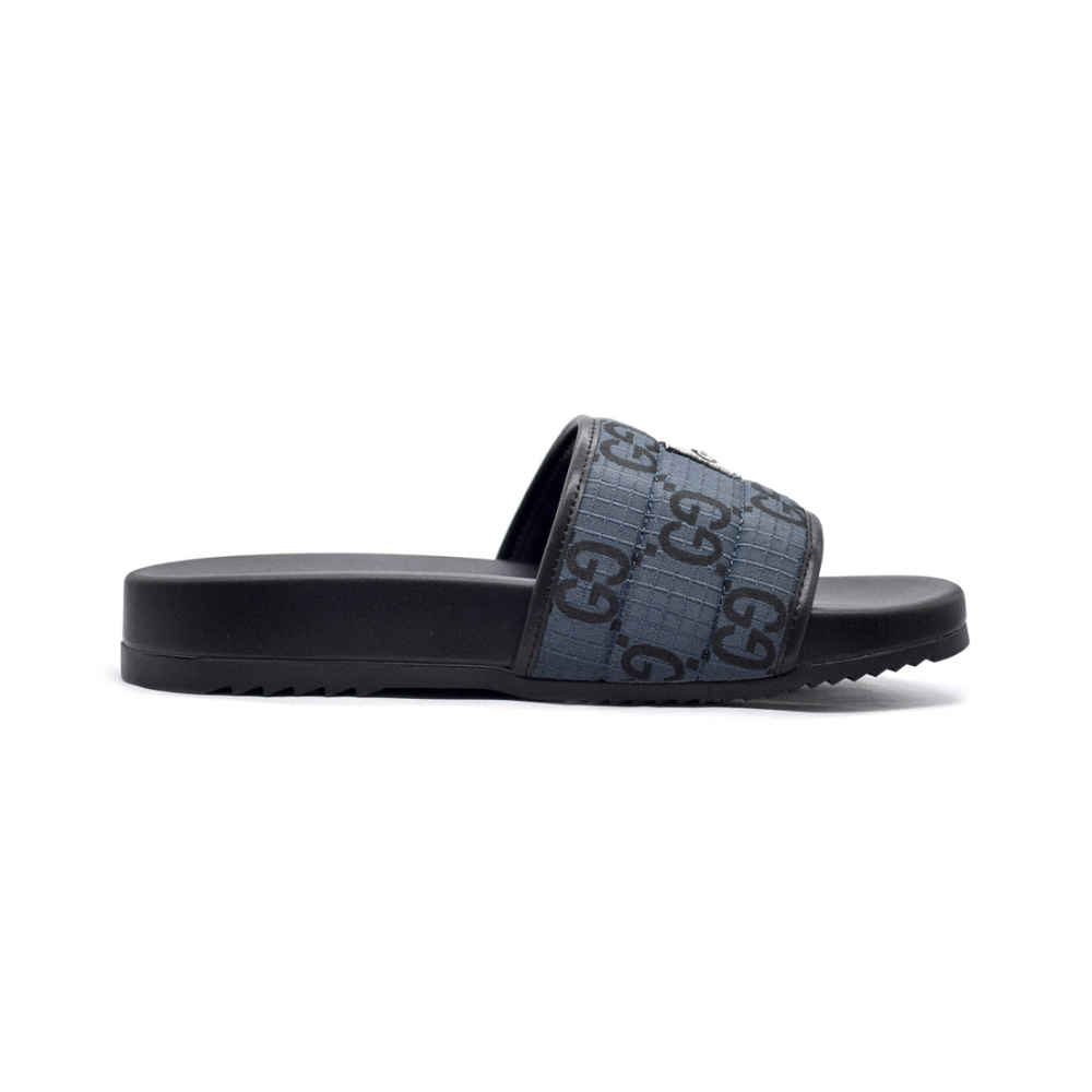 Gucci GG Canvas Black/Blue Mens Flip-flops-2
