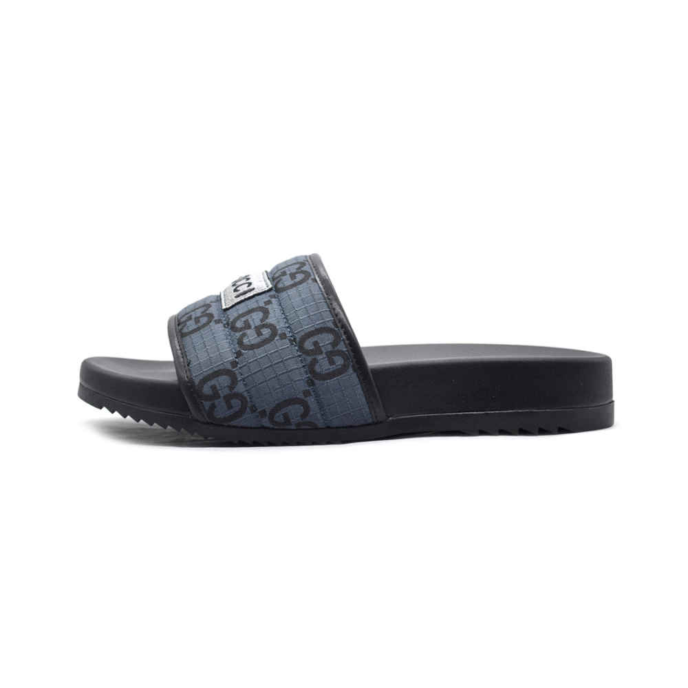 Gucci GG Canvas Black/Blue Mens Flip-flops-1