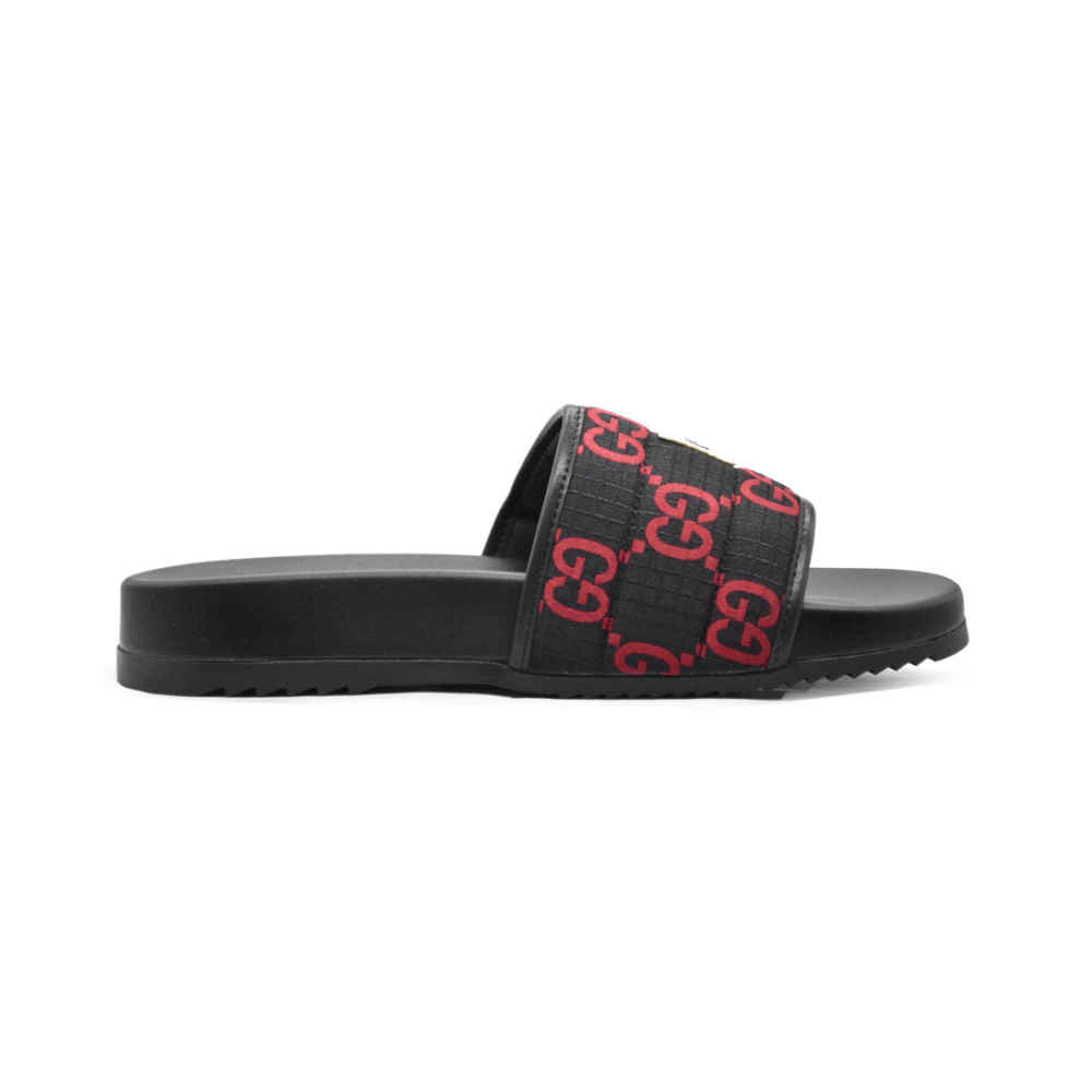Gucci GG Canvas Black/Red Mens Flip-flops-2
