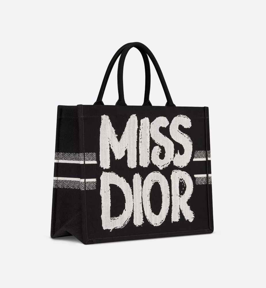 Dior Large Book Black Tote Bag-1