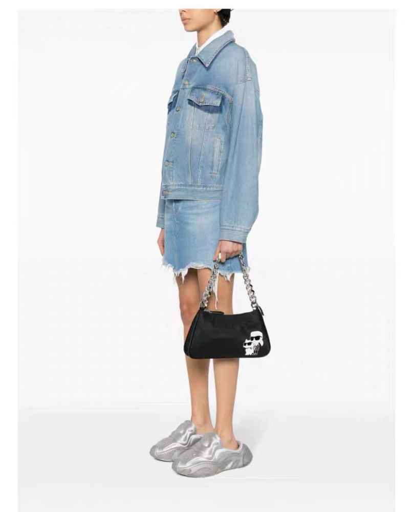 Karl Lagerfeld Structured Black Hobo Bag-1