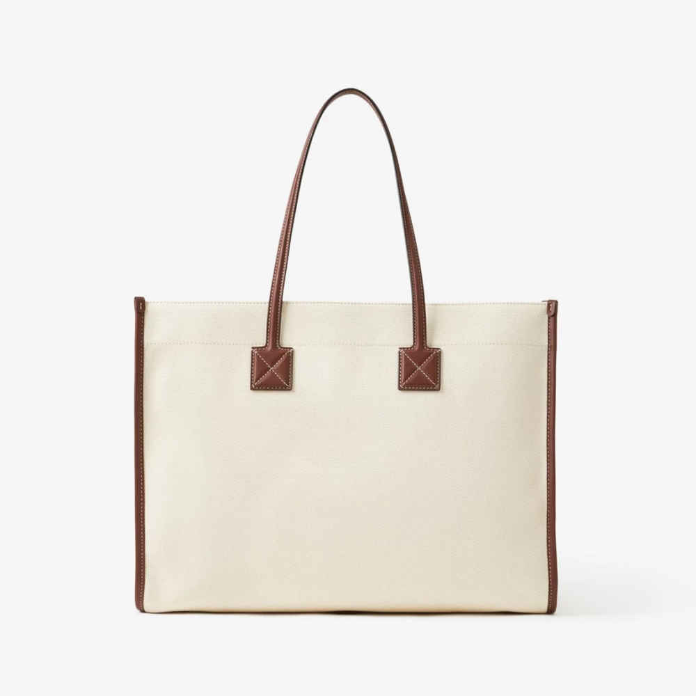 Burberry Large Freya White Tote Bag-thumb-1
