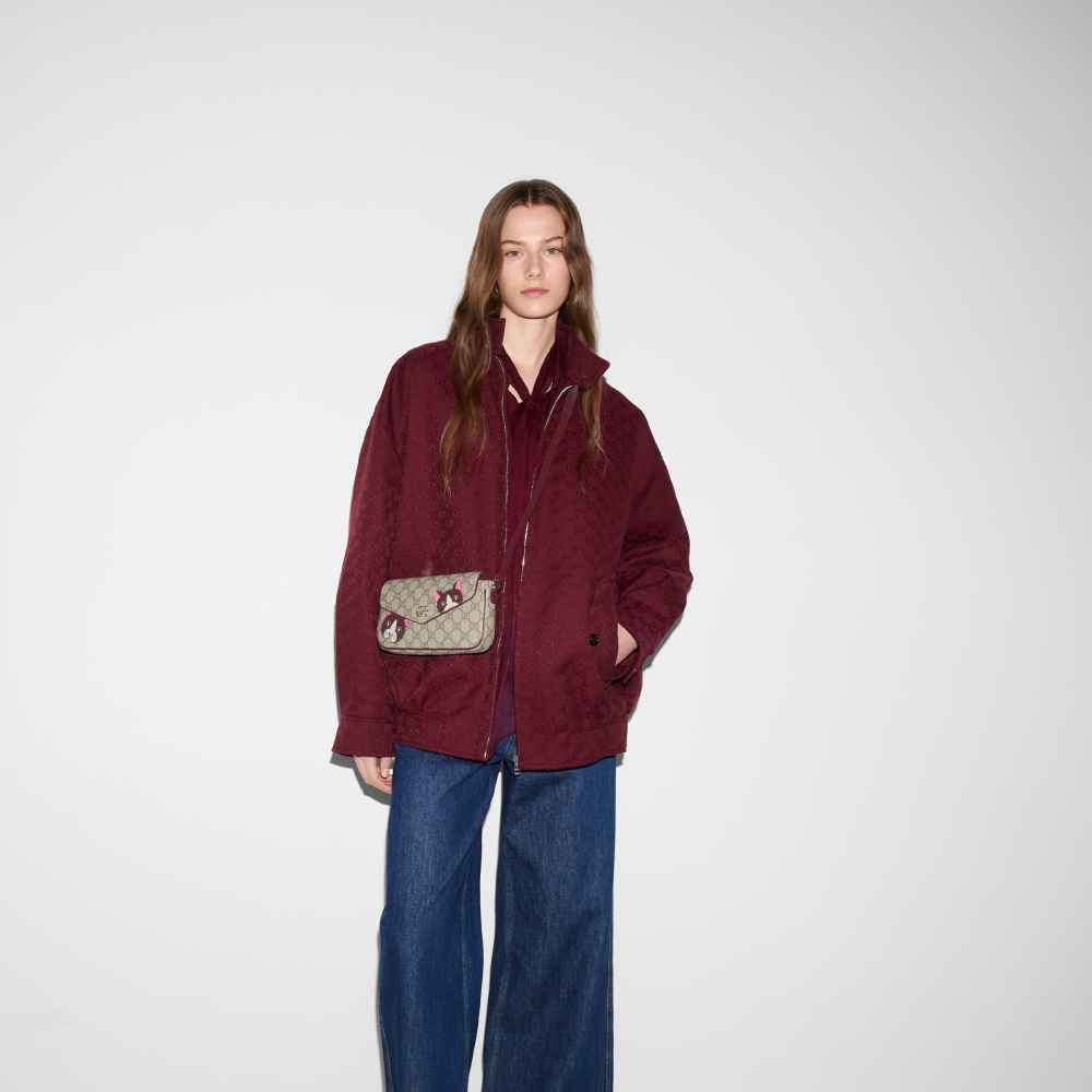 Gucci Beige GG mini shoulder bag with cat detail Sling Bag-8