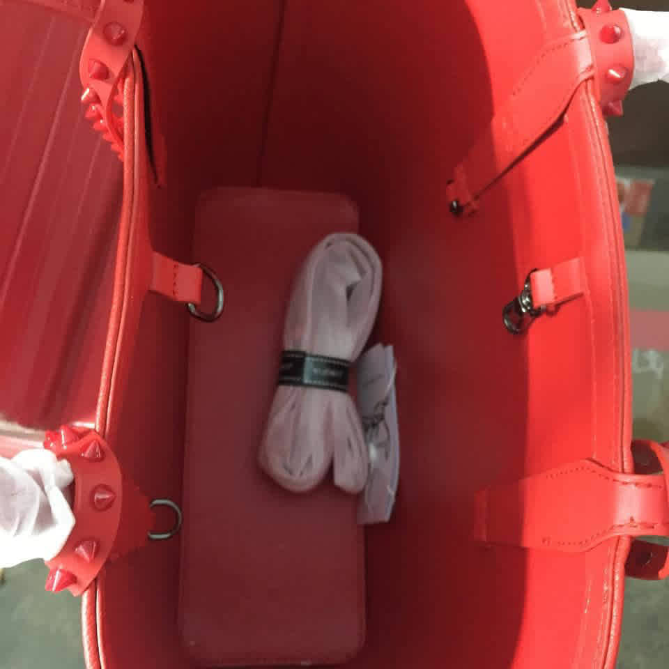 Christian Louboutin Leather Cabata Logo Red Tote Bag-1